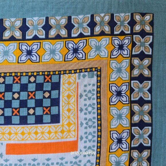 Mosaic Tile Scarf Large Square Silk Modal Boho - Picture 9 of 14